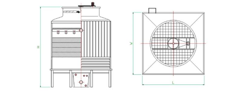 FRP Counterflow Cooling Tower Low Noise