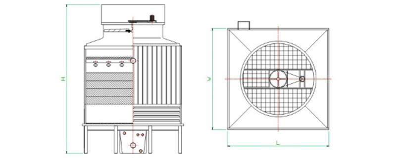 FRP Counterflow Cooling Tower Ultra Low Noise