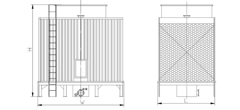 Steel Crossflow Cooling Tower Low Noise