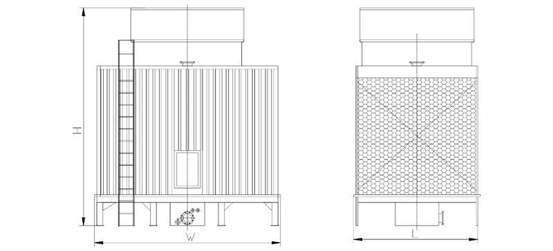 Steel Crossflow Cooling Tower Ultra Low Noise